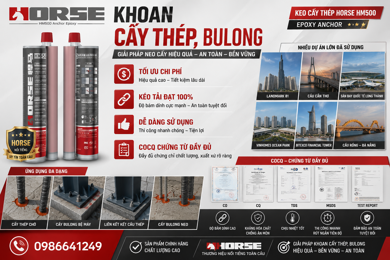 Keo Cấy Thép Bulong Hm 500 